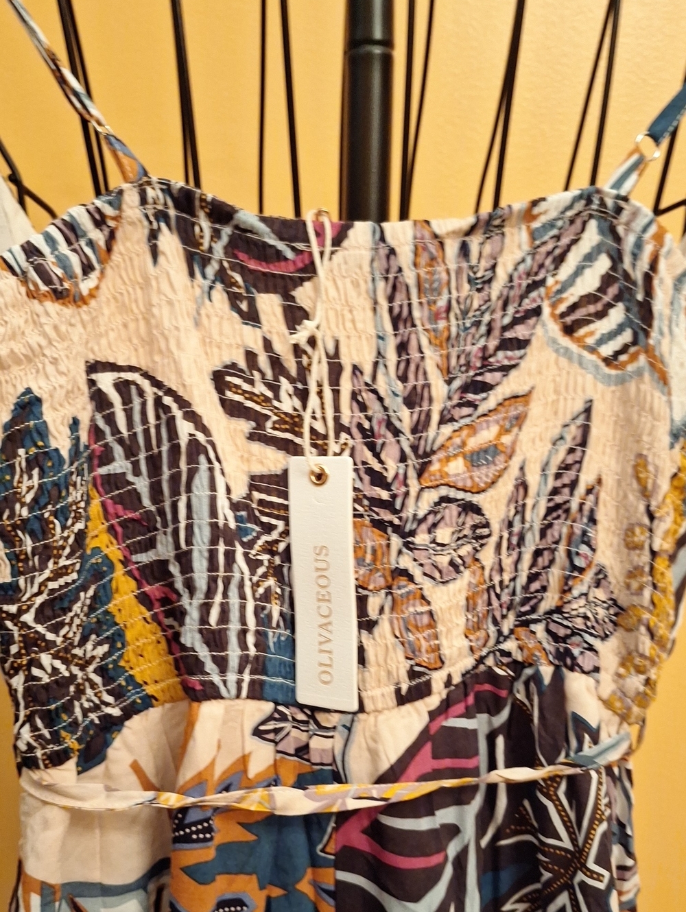 Olivaceous Floral Ruffle Jumpsuit Sz Small - Picture 7 of 7